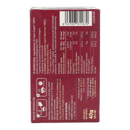 Chá Preto Earl Grey Biológico de Comércio Justo Tierra Madre Oxfam Intermón 40 g
