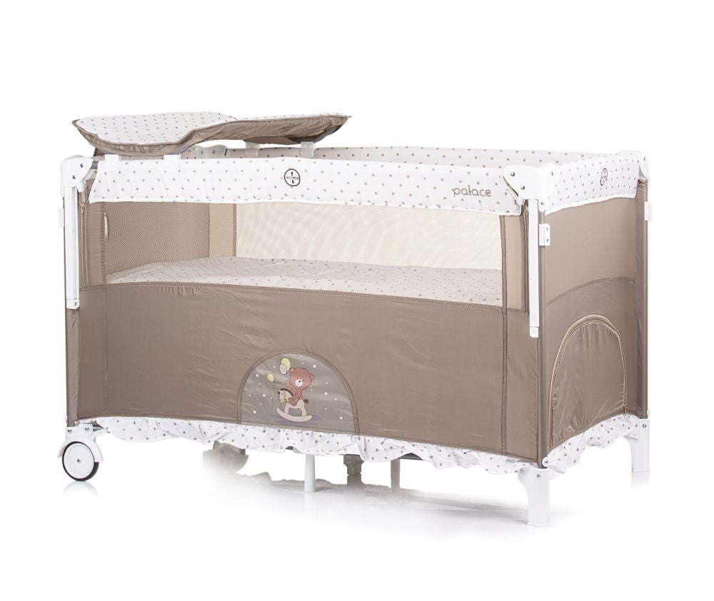Cuna De Viaje Con Dosel Y Cambiador Palace Bear Beige_3