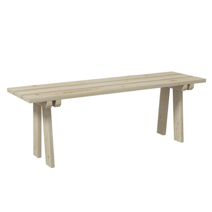 Outsunny Banco De Madera De 2 Plazas Carga 220 Kg 130x38x45 Cm Natural_0