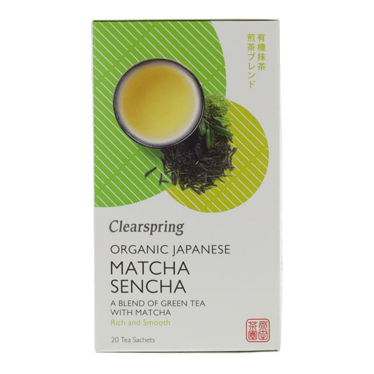 Chá verde matcha orgânico Clearspring, 20 saquetas