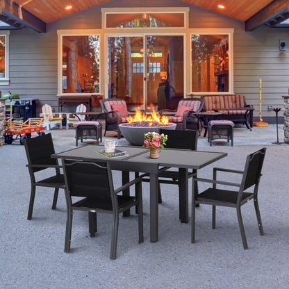 Outsunny Mesa De Jardín Mesa Extendida Mesa De Comedor Carga 50kg Para Terraza_1