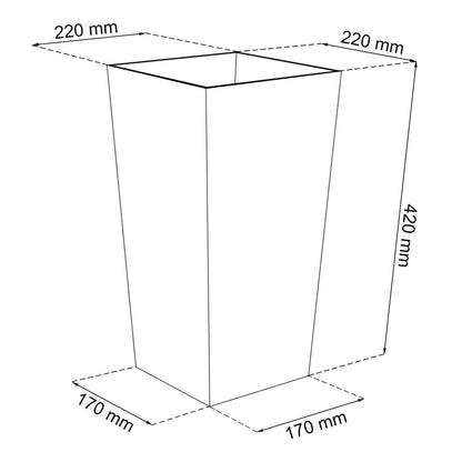 Maceta Alta 16,3 L Prosperplast Urbi Square Effect De Plástico Con Depósito En Color Gris Claro, 42 (alto) X 22 (ancho) X 22 (profundo) Cms
