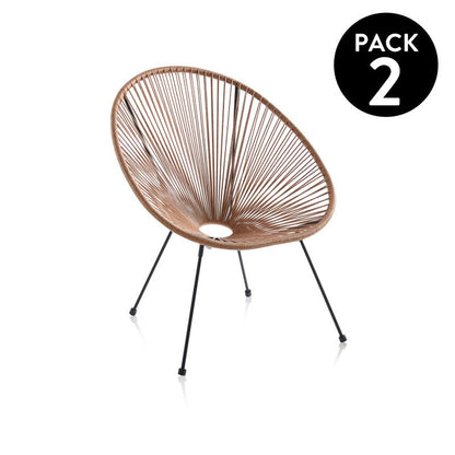 Pack 2 Sillones Jone Metal, Marrón, 80 X 85 X 71_0