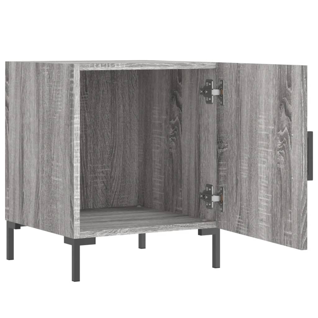 Mesita De Noche Madera De Ingeniería Gris Sonoma 40x40x50 Cm_1