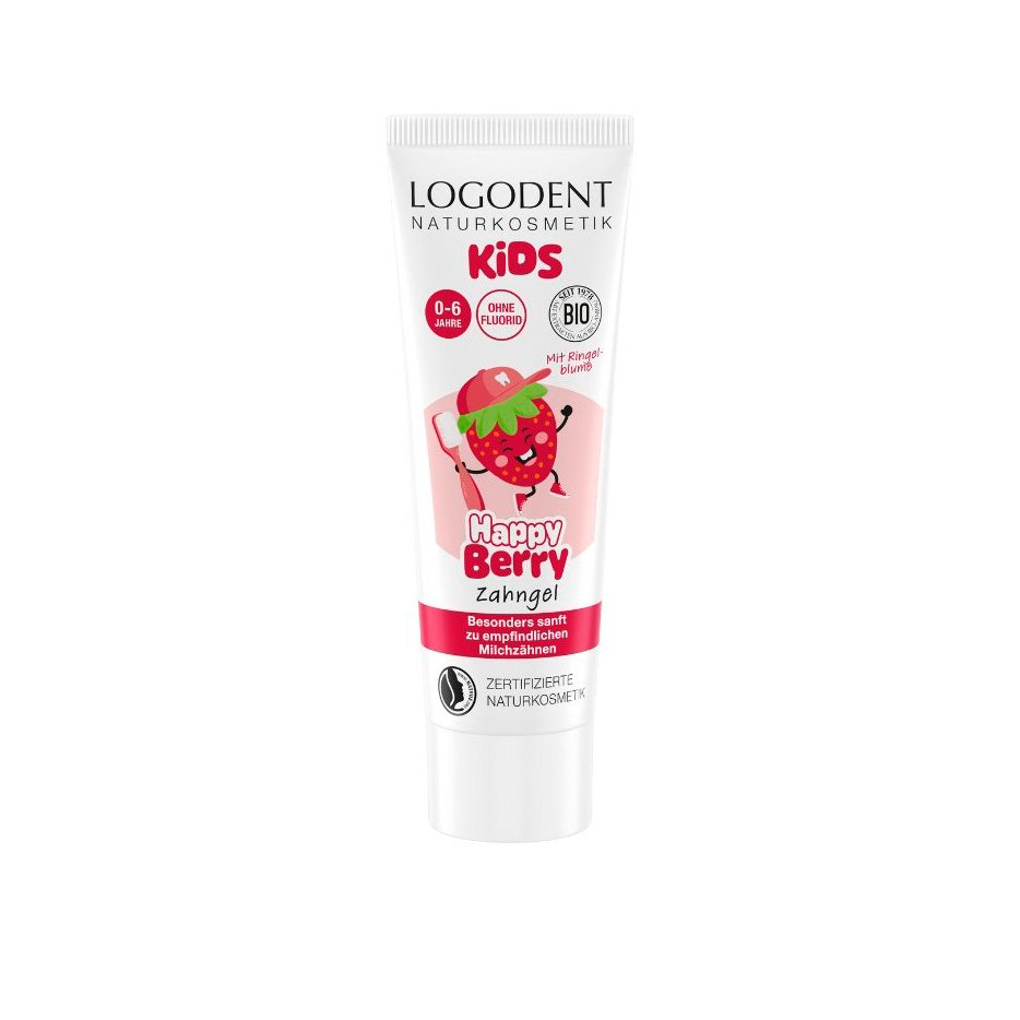 Gel dentário de morango Logona para crianças 50 ml