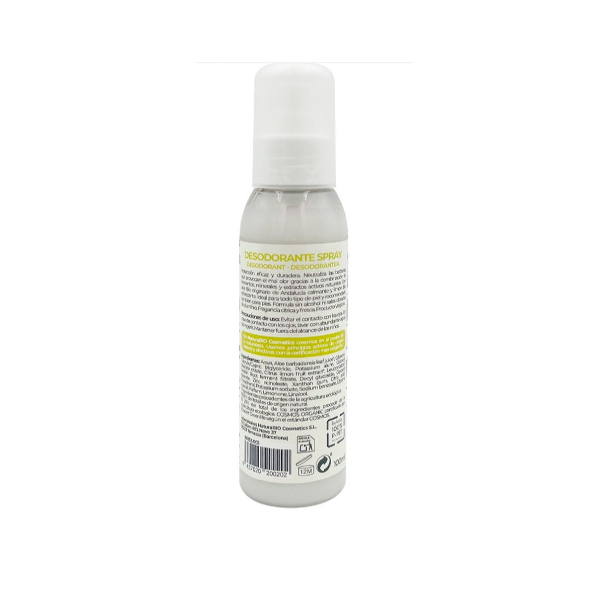 Desodorizante spray frescura natural 100 ml NaturaBIO