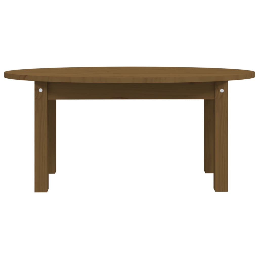 Mesa De Centro Madera Maciza De Pino Marrón Miel 80x40x35 Cm_3