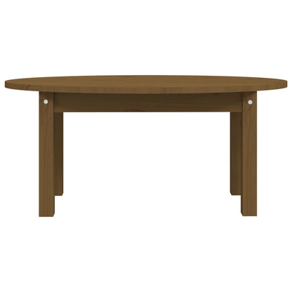 Mesa De Centro Madera Maciza De Pino Marrón Miel 80x40x35 Cm_3