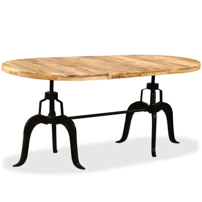 Mesa De Comedor De Madera Maciza De Mango Y Acero 180 Cm_3