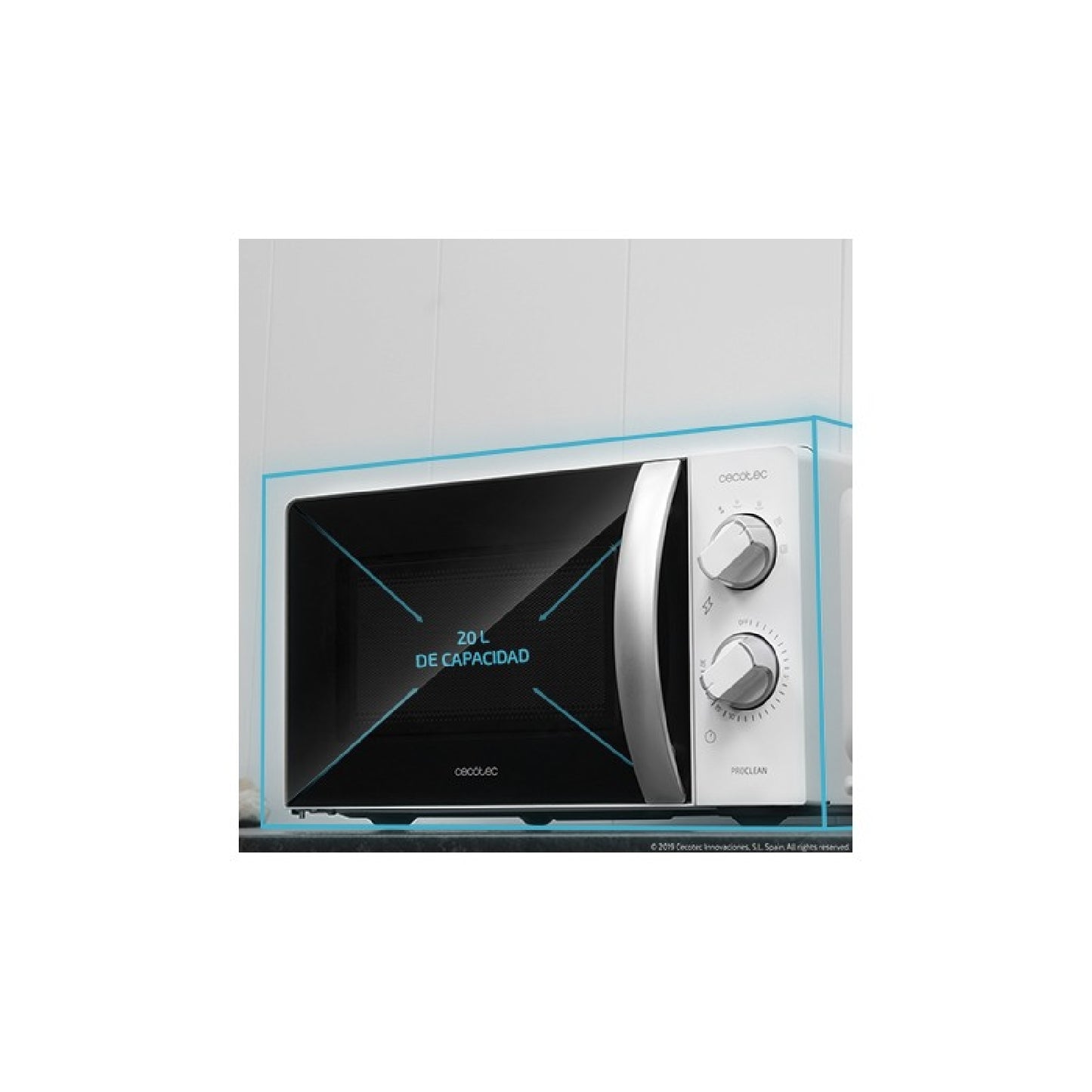 Microondas Proclean 2010. 700 W De Potencia, 20l De Capacidad, Tecnología 3dwave, Modo Descongelación, 6 Niveles De Potencia, Temporizador 30 Mins,_1