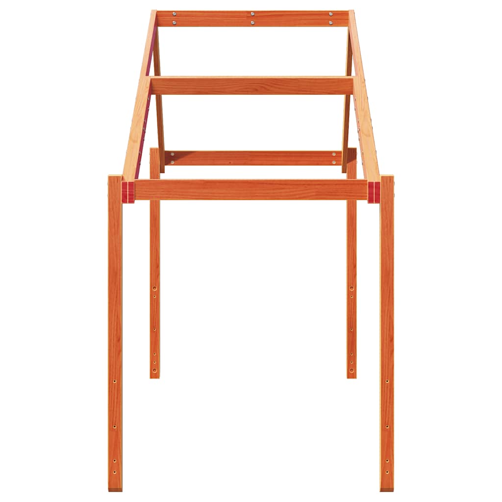 Techo De Cama Infantil Madera Maciza Pino Marrón 203x95,5x142cm_4