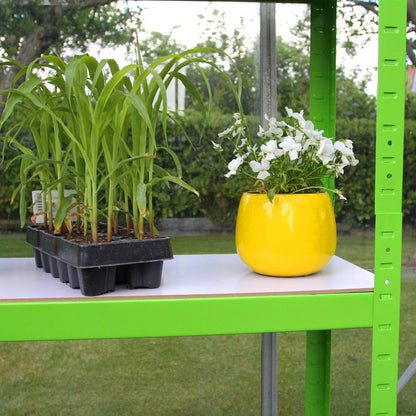 Invernadero Politúnel Con Estantería Galvanizada De Jardín Carpa De Cultivo 25mm 4 X 2m_1