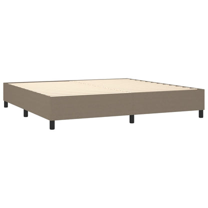 Cama Box Spring Colchón Y Luces Led Tela Gris Taupe 200x200 Cm / Vetonek_5