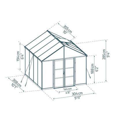 Aria Canopy 3 x 3 m - Estufa em policarbonato transparente