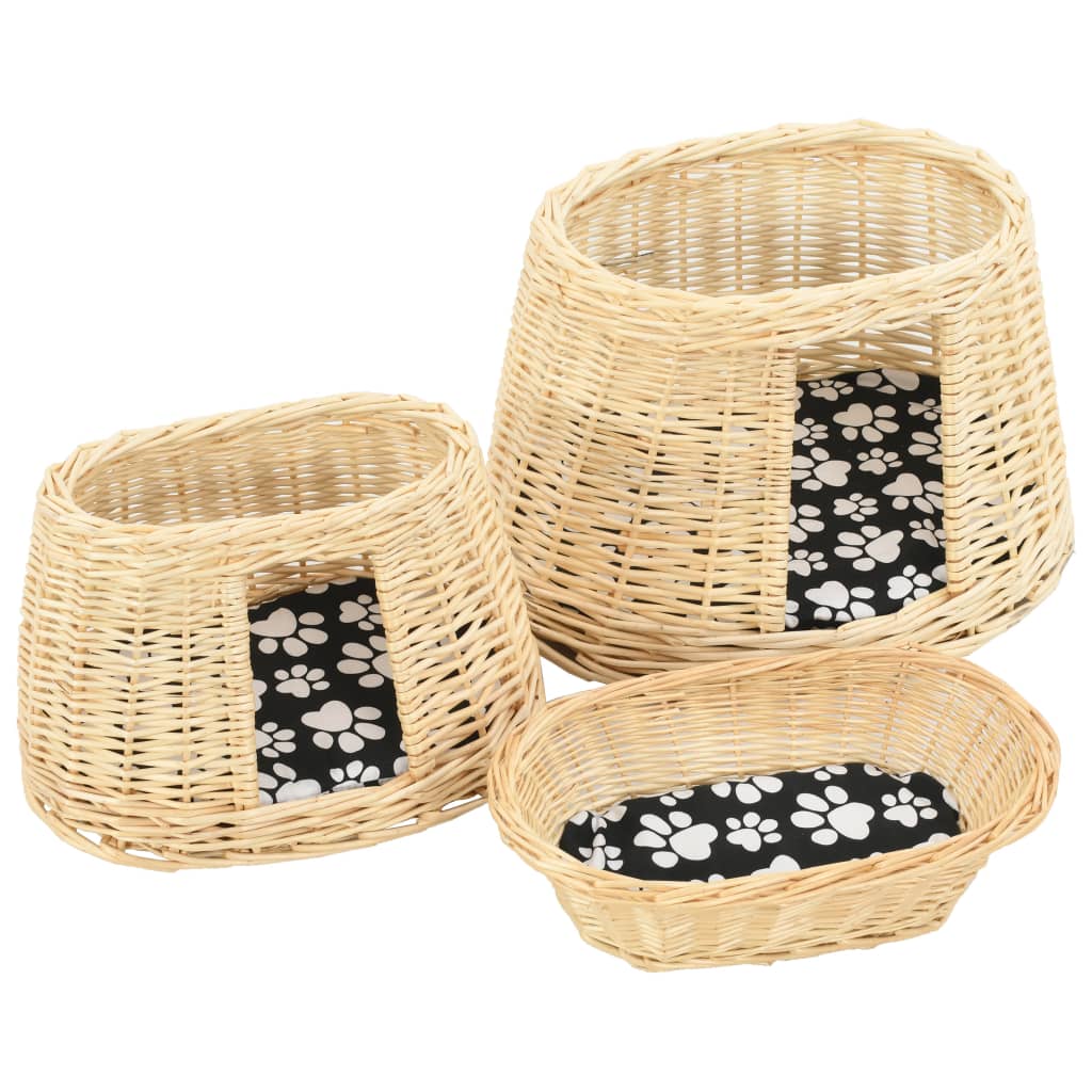 Set Cestas De Gatos 3 Uds. Con Cojines Sauce Natural 47x34x60cm_5