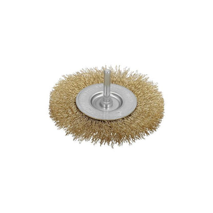 Cepillo Acero Latonado Para Taladro. Disco Ø 50 Mm. Espiga 1/4 Cepillo Taladro Alambre Latón, Cepillo Limpieza, Cepillo Pulir._0