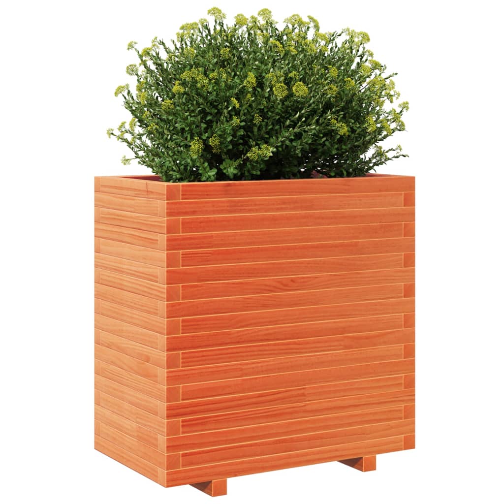 Jardinera Madera Maciza De Pino Marrón Cera 70x40x72,5 Cm_3