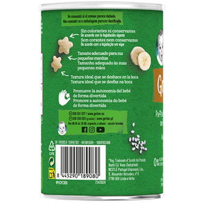 Snack de trigo e arroz biológico Gerber com banana 35 g