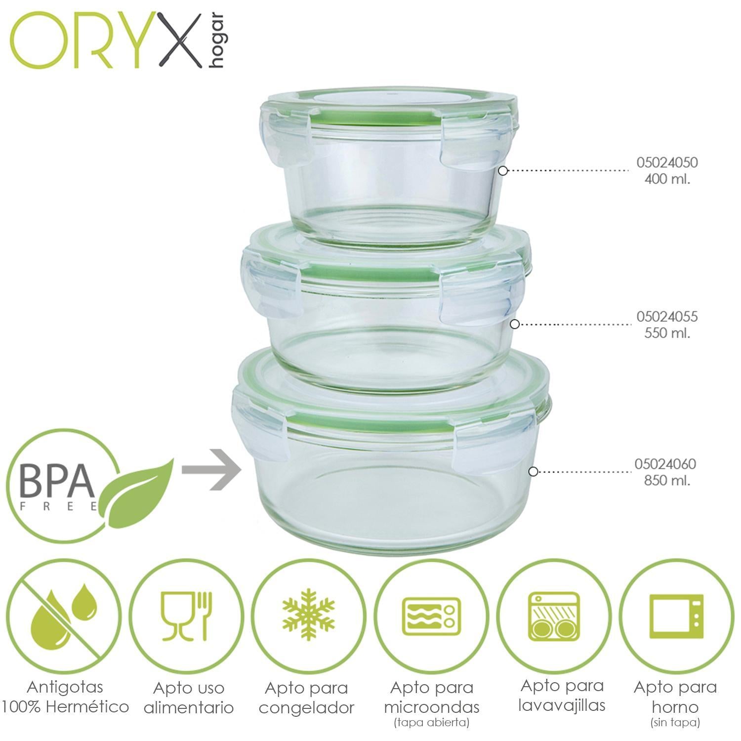 Recipiente Hermetico Cristal Redondo 850 Ml. Ø 165 X 8 (alt) Cm._3