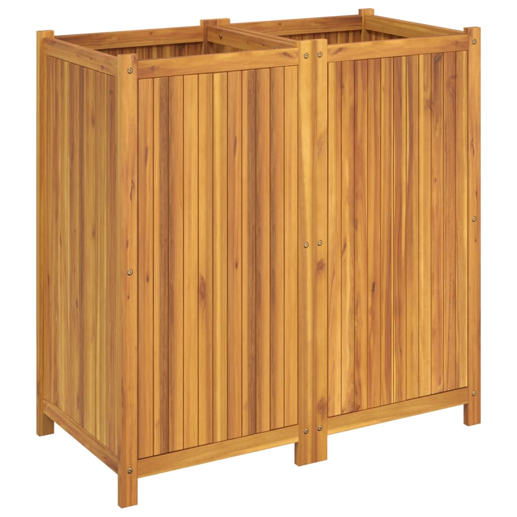 Jardinera Con Forro Madera Maciza De Acacia 100x50x100 Cm_4