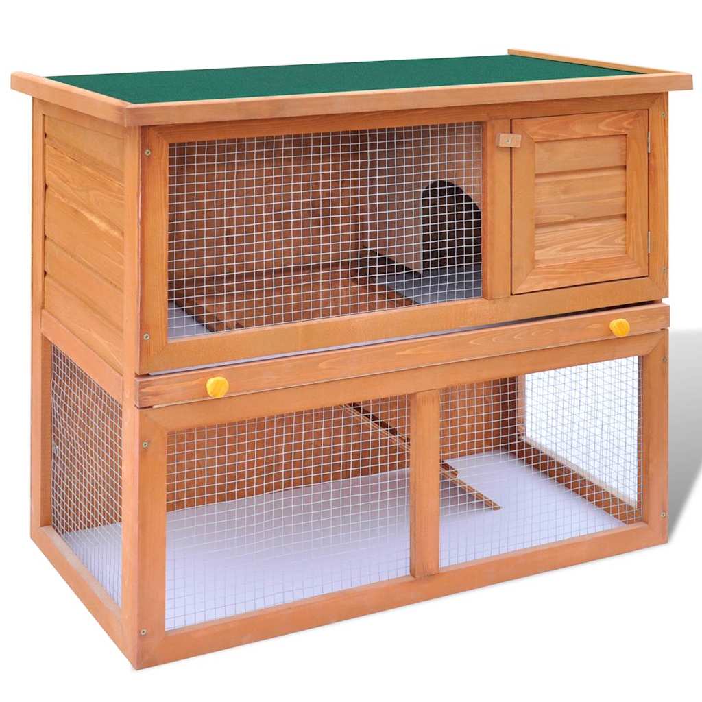 Jaula De Madera Para Conejos Pequeños De Exterior Con 1 Puerta_1