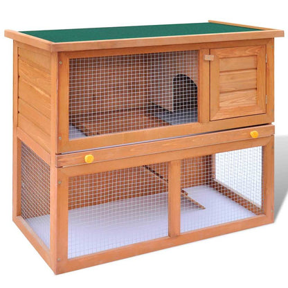 Jaula De Madera Para Conejos Pequeños De Exterior Con 1 Puerta_1