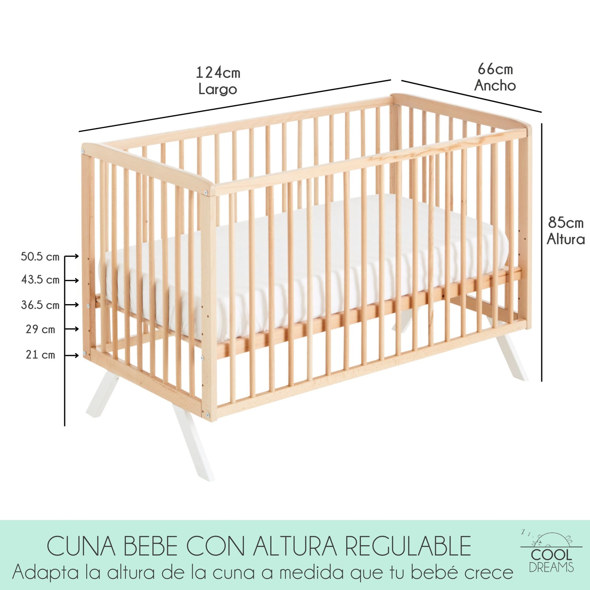 Cuna De Bebe Koala 120x60 Con Kit Colecho Incluido. Seguridad, Comodidad Y Versatilidad Para El Descanso De Tu Bebé_5