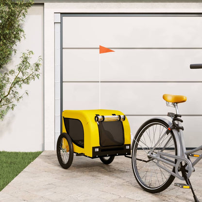 Remolque Bicicleta Mascotas Hierro Tela Oxford Amarillo Negro_1