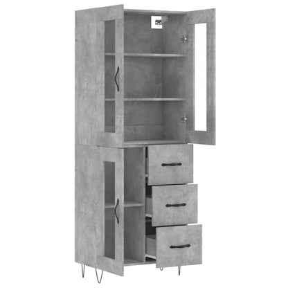 Aparador Alto Madera Contrachapada Gris Hormigón 69,5x34x180 Cm_3