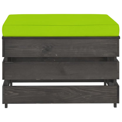 Vidaxl Otomana Seccional Con Cojín Madera Impregnada Gris_1