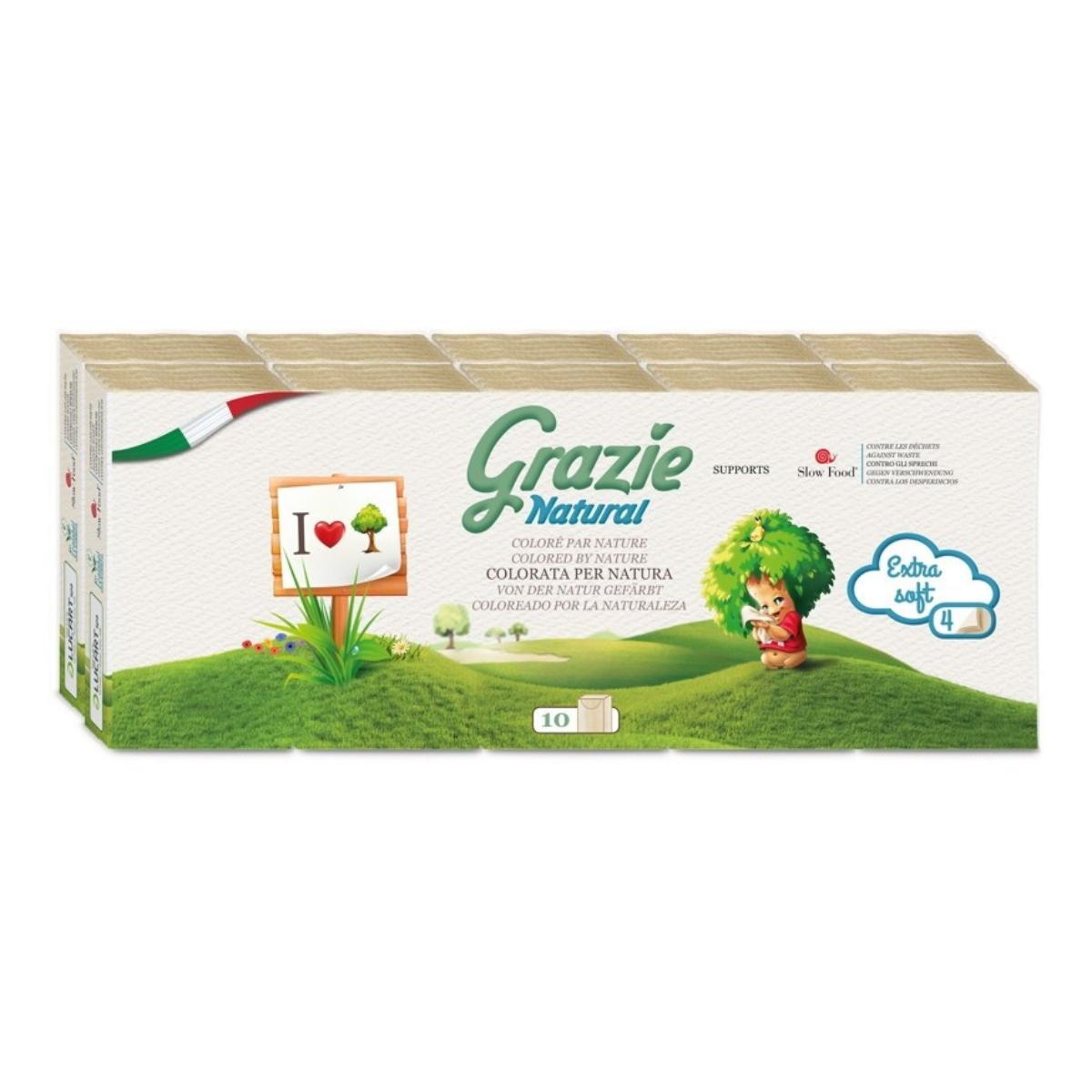 Lenços de bolso naturais Grazie, 10 unidades