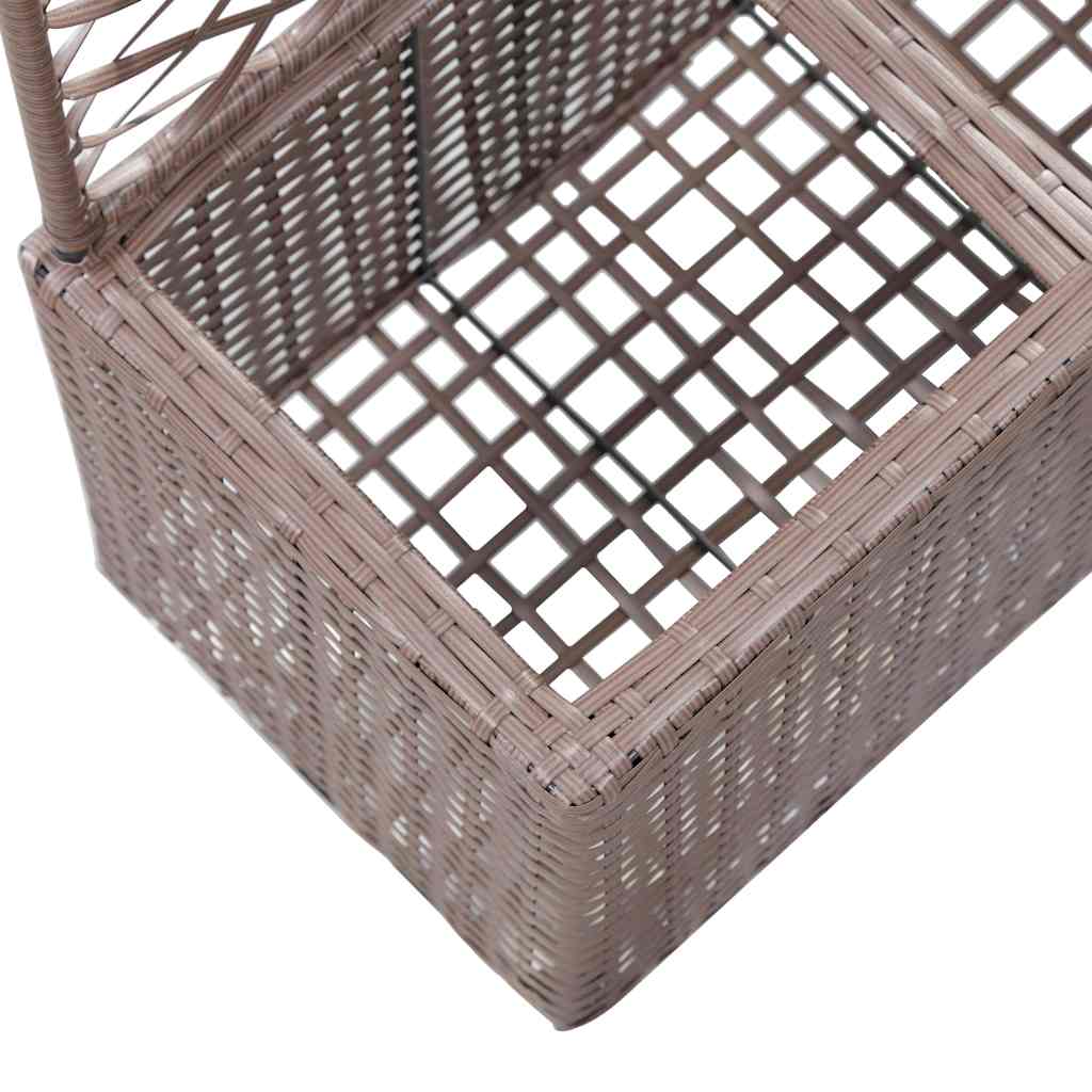 Enrejado Y Arriate 2 Macetas Ratán Sintético Marrón 58x30x107cm_5