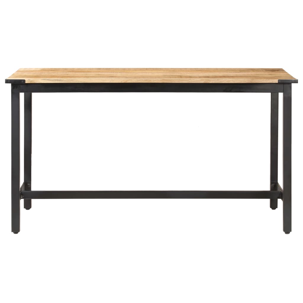 Mesa De Comedor De Madera Maciza De Mango Rugosa 140x70x76 Cm_0