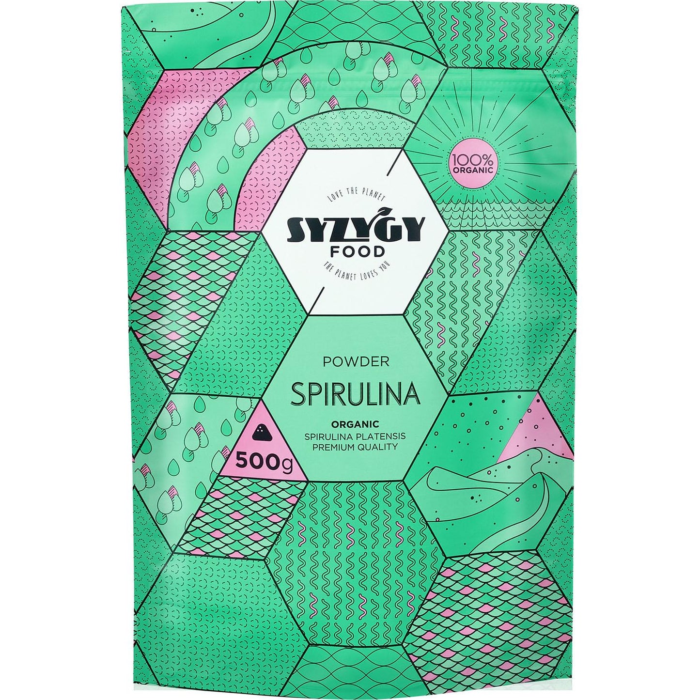 Espirulina em pó biológica certificada, 500 g. Syzygy Foods