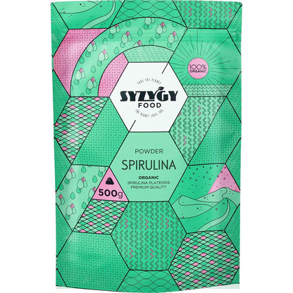 Espirulina em pó biológica certificada, 500 g. Syzygy Foods