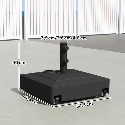 Outsunny Base Para Sombrilla De Hdpe Cuadrada Con Ruedas Rellenable Arena 61 Kg_2