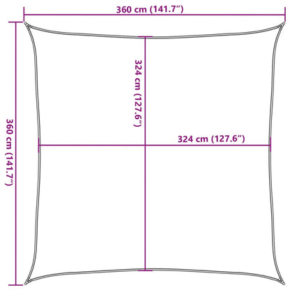 Vidaxl Toldo De Vela Hdpe Amarillo 160 G/m² 3,6x3,6 M_2