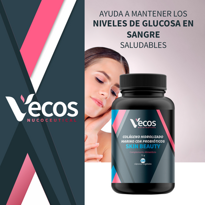 Colágeno Skin Beauty Vecos 90 Cápsulas | Antiarrugas, Piel Fime Y Elástica | Con Probióticos Y Q10_1