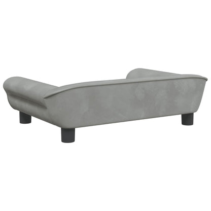 Cama Para Perros De Terciopelo Gris Claro 70x48x22 Cm / Vetonek_0