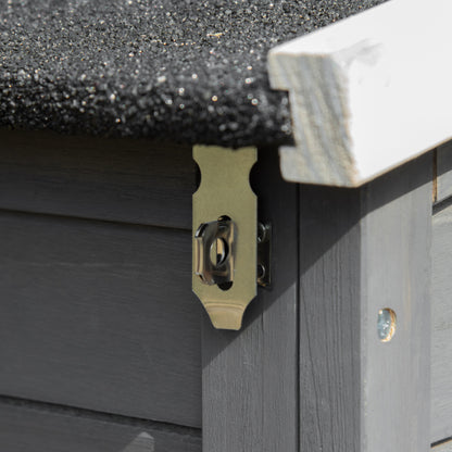Pawhut Gallinero Madera Exterior Con Corral De Alambre Techos Asfálticos Gris_4