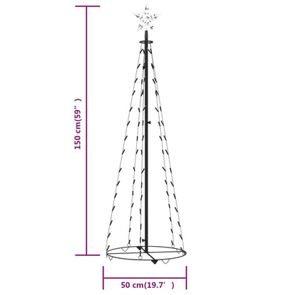 Vidaxl Árbol De Navidad Cónico 84 Led Blanco Frío 50x150 Cm_2