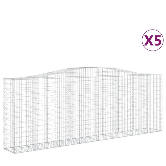 Cestas Gaviones 5 Uds Forma De Arco Hierro 400x50x140/160 Cm_0