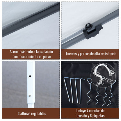 Outsunny Carpa Plegable 3x3m Paredes De Mosquitera Extraíbles Con Cremallera_5