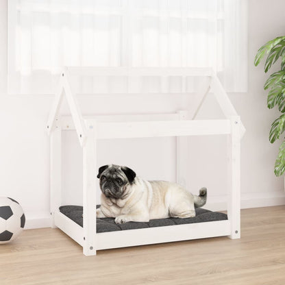 Vidaxl Cama Para Perros Madera Maciza De Pino Blanco 71x55x70 Cm_1