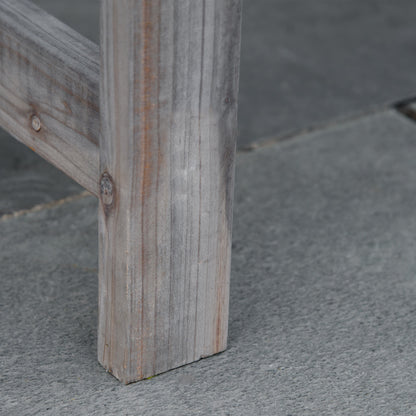 Outsunny Banco De Jardín De 2 Plazas Madera Con Reposabrazos Carga 320 kg Gris_4