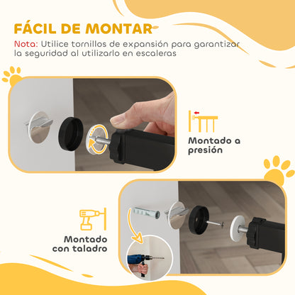 Pawhut Barrera De Seguridad Extensible Con 3 Extensiones 75-145x76 Cm Negro_5