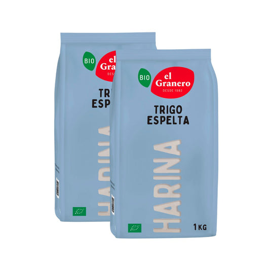 Embalagem de 2x Farinha de Espelta Branca Biológica El Granero 1kg