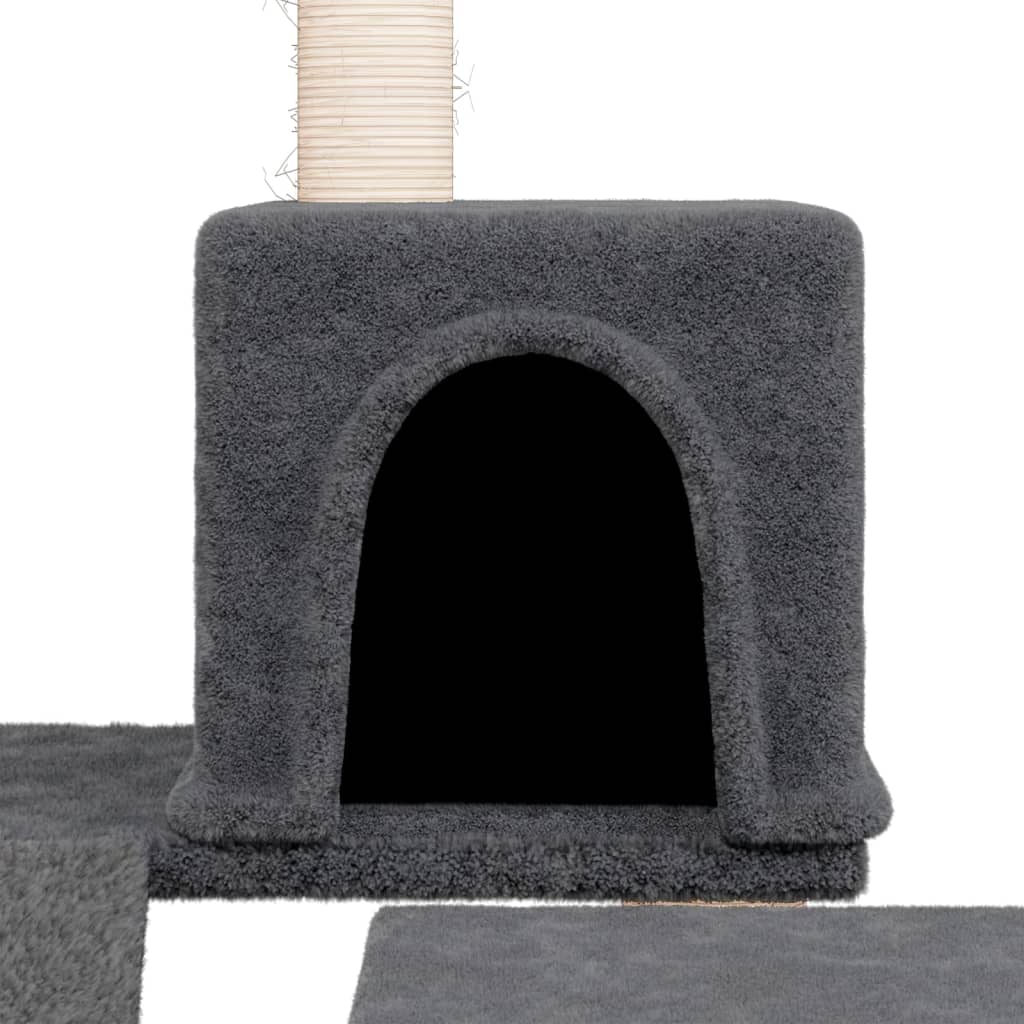 Rascador Para Gatos Con Postes De Sisal Gris Oscuro 82 Cm_5
