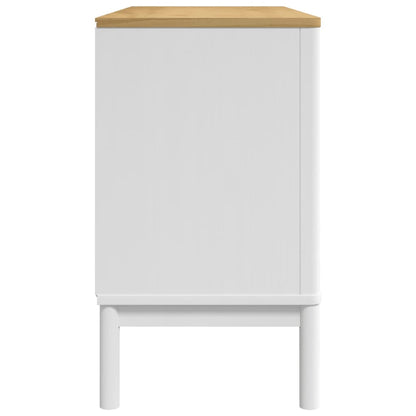 Aparador Floro Madera Maciza De Pino Blanco 114x43x74 Cm / Vetonek_4