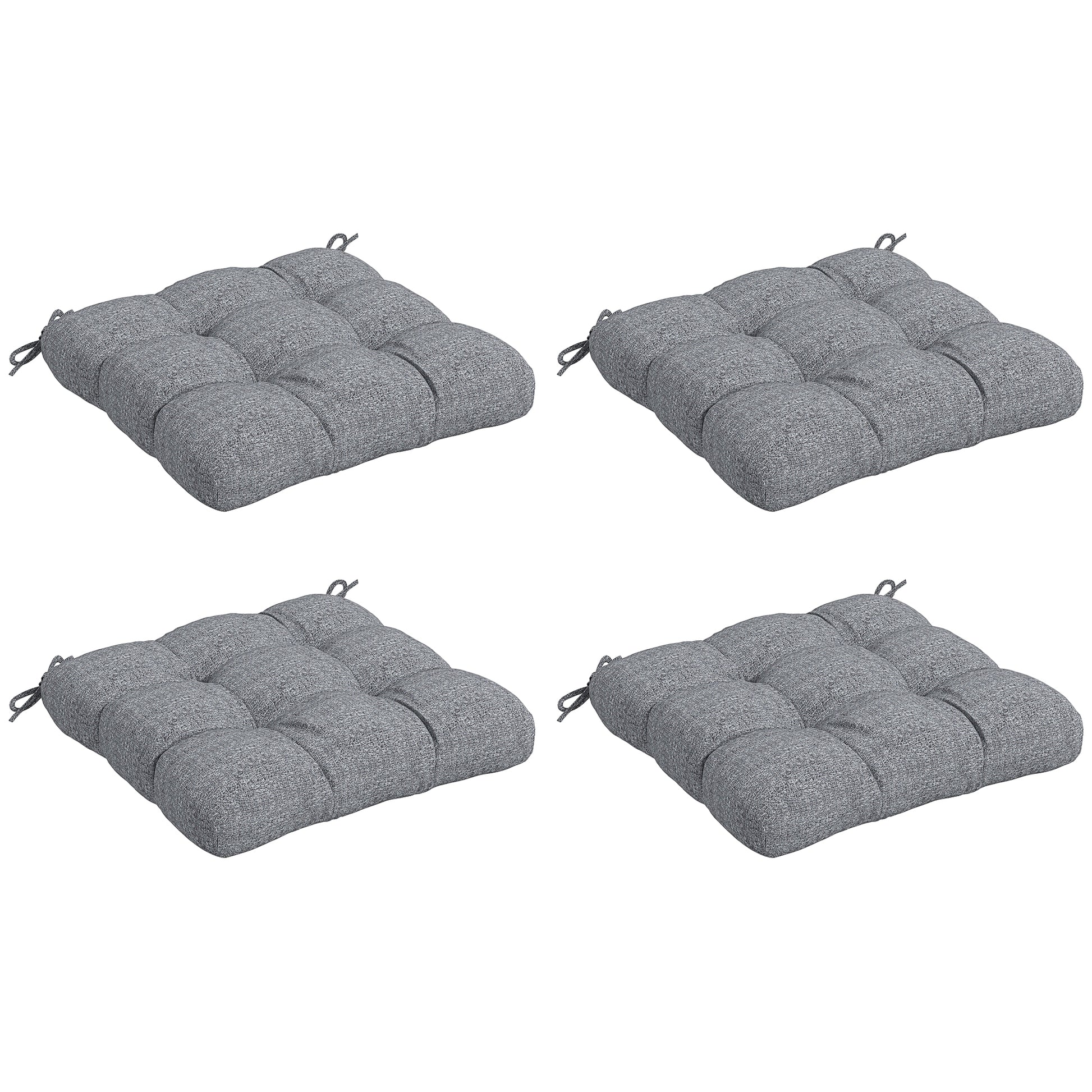 Outsunny Conjunto De Cojines Para Sillas De Comedor 48x48x10 Cm Gris_0
